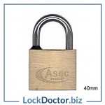 KMAS2512 ASEC 40mm Locker Padlock KEYED ALIKE to E with 2 keys each available NEXT DAY from lockdoctorbiz