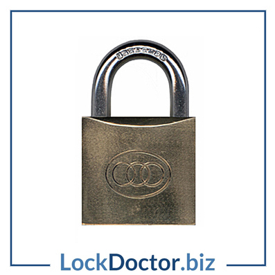 KMTRI38 BRASS Tricircle 38mm Strong Locker Padlock KEYED TO DIFFER with 3 keys each available NEXT DAY from lockdoctorbiz