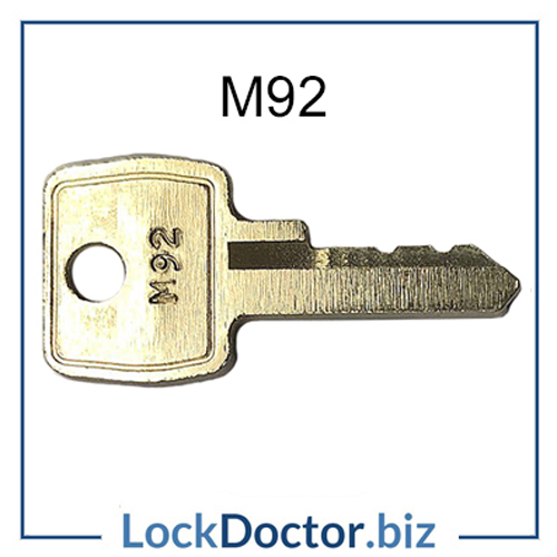 Replacement M92 Master Keys made just from the number stamped on the lockface or on the original key