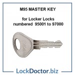 M95 Master Key opens locker locks numbered 95001 to 97000 restricted by lockdoctorbiz