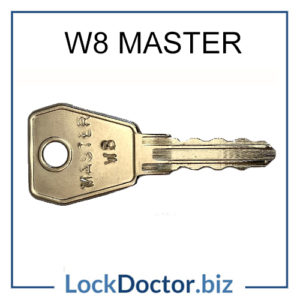 W8 Master Key opens LF ENGLAND office furniture locks numbered W8001 to W8999 restricted by lockdoctorbiz