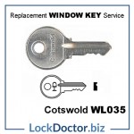 WL035 Cotswold COT3 HD SKS Window Key available next day from lockdoctorbiz