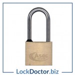 KMAS2521 ASEC 50mm Brass Locker Padlock KEYED ALIKE 2 keys each available NEXT DAY from lockdoctorbiz
