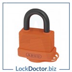 KML19177 ABUS 70AL Series Weather Resistant Aluminium Open Shackle ORANGE Padlock with 2 keys from lockdoctorbiz