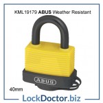 KML19179 ABUS 70AL Series Weather Resistant Aluminium Open Shackle Yellow Padlock with 2 keys from lockdoctorbiz
