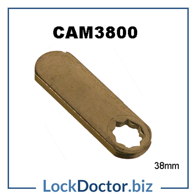 CAM3800 38mm FLAT CAM measured from the middle of the star to the tip 2mm thick actuator to suit LF England and Baton 19x16mm camlocks from lockdoctorbiz