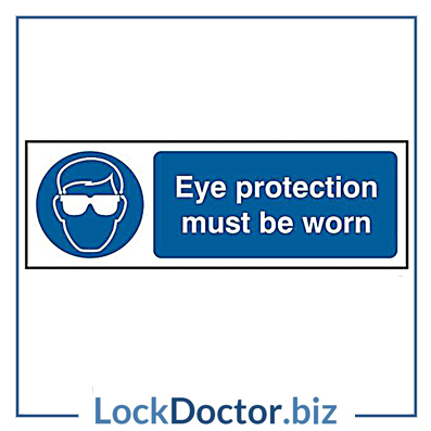 KMAS4638 Eye Protection Must Be Worn 300mm x 100mm PVC Self Adhesive Sign