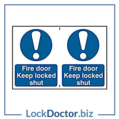 KMAS4642 Fire Door Keep Locked Shut 200mm x 300mm PVC Self Adhesive Sign