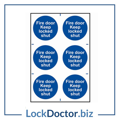 KMAS4643 Fire Door Keep Locked Shut 200mm x 300mm PVC Self Adhesive Sign