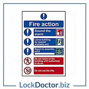 VSafety Fire Action – 5 messaggi – 200 x 300 mm – Confezione da 10