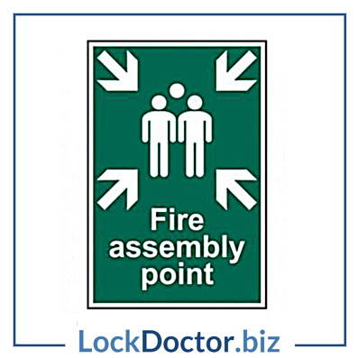 KMAS4697 Fire Assembly Point 200mm x 300mm PVC Self Adhesive Sign
