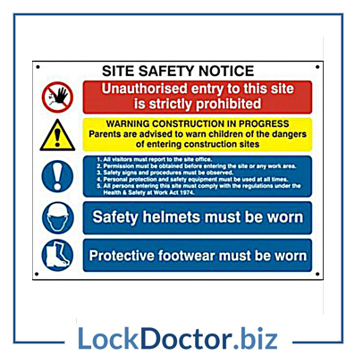 KMAS4772 Composite Site Safety Poster 800mm x 600mm PVC Sign