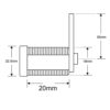 Measurements for 20mm Camlocks