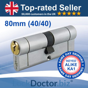 80mm Keyed-Alike Euro Cylinder KA1 | 24 Hour | LockDoctor.Biz