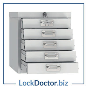 MD0304G 5 Drawer Multi Drawer Steel Cabinet from Lock Doctor Services Ltd
