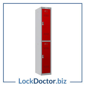 PL1230GRE Red Steel Personal Locker 2 Door