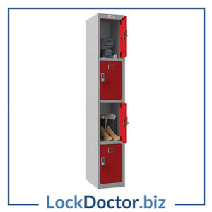 PL1430GRE Phoenix Steel Personal Locker Set of 4 from Lock Doctor Services Ltd