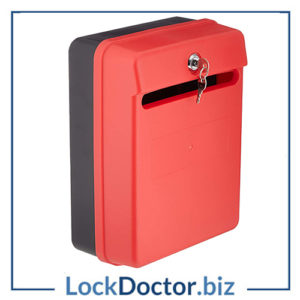 Helix Suggestion and Internal Post Box, Cash & Cheque Box - Red