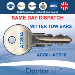 WITTER TOW BAR Keys ACS | NEXT DAY | LockDoctor.Biz